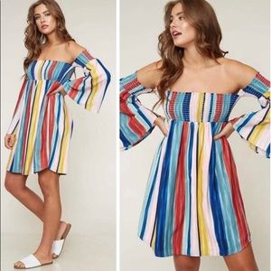 🎉HP🎉💙LAST ONE💙Striped, Off the shoulder Dress